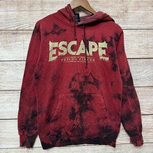 Insomniac Escape Psycho Circus Tie Dye Hoodie Red Black Pullover Unisex Size S